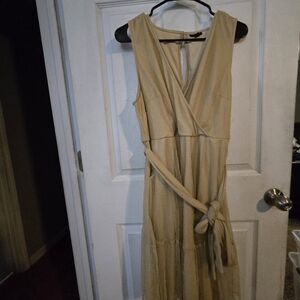 Torrid Beige Maxi Dress with Waist Tie